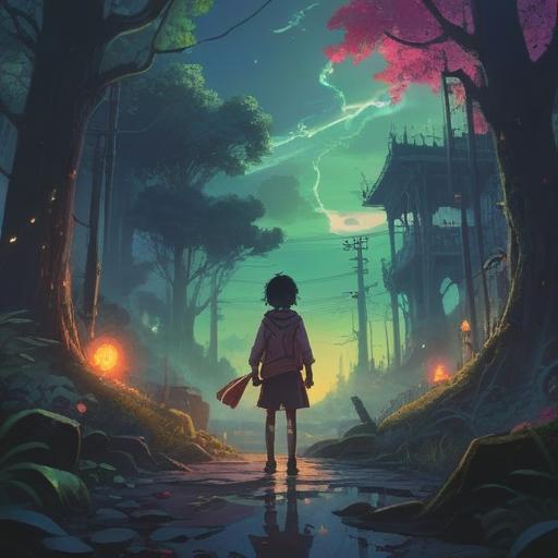 A mysterious and introspective scene, a person standing at a crossroads, shadowy figures representing doubt, ethereal light guiding the way, symbols of unrecognized talents floating in the air, serene forest background, subtle hues of twilight, suggesting a moment of contemplation, spiritual awakening, visual metaphors for self-discovery, 4k