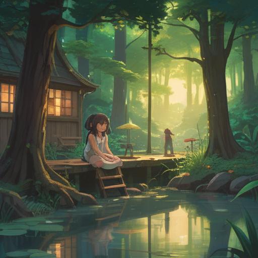 A serene daily routine, mindfulness meditation, practicing gratitude, journaling reflections, peaceful environment, warm sunlight filtering through trees, a diverse group of people engaged in spiritual practices, harmonious atmosphere, uplifting energy, 4k