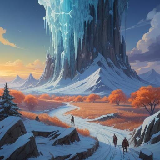 A serene landscape depicting the Ice Age generation, symbolic spiritual signs represented by ancient runes, mystical light emanating from the ground, a group of diverse people observing the signs, a tranquil atmosphere, nature reclaiming the land, soft pastel colors, 4k