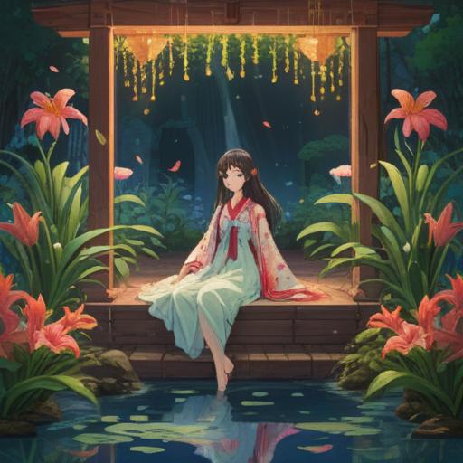 A spiritual lucky item infused with the fragrance of lilies, delicate floral patterns, ethereal light, tranquil atmosphere, harmonizing colors, intricate detailing, natural elements intertwined, serene setting, inviting aura, 4k