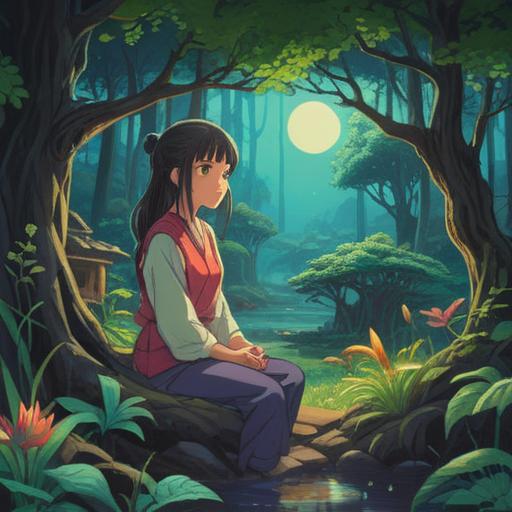 A serene, mystical landscape, gentle light illuminating a figure in meditation, surrounded by nature, glowing energy emanating from the knees, symbolic representation of healing and spirituality, soft colors, tranquil atmosphere, emphasis on connection with the universe, 4k