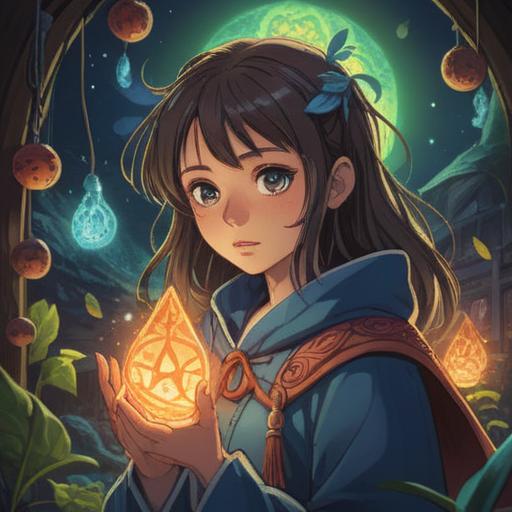 A whimsical illustration depicting a person with a slightly itchy nose, surrounded by glowing spiritual symbols, ethereal light, a serene expression on their face, soft pastel colors, mystical atmosphere, nature elements like flowers and butterflies, symbols of intuition and awareness, 4k