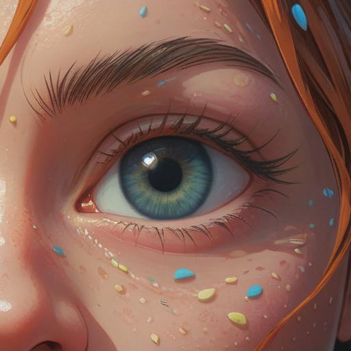 A close-up view of a face highlighting a pimple on the side of the nose, ethereal light illuminating the skin, symbolic elements representing spirituality around the face, gentle aura emanating from the skin, a serene expression reflecting inner peace, a mystical background with soft, glowing colors, intricate details that convey emotional depth, 4k