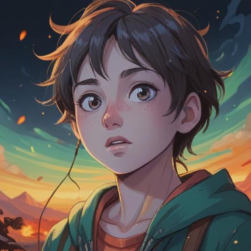 A spiritual illustration depicting a subtle acne occurrence on the side of the nose, symbolic representation of inner conflicts, ethereal lighting, vibrant colors, aura surrounding the character, connection to self-awareness, contemplative facial expression, nature elements in the background, mystical atmosphere, 4k