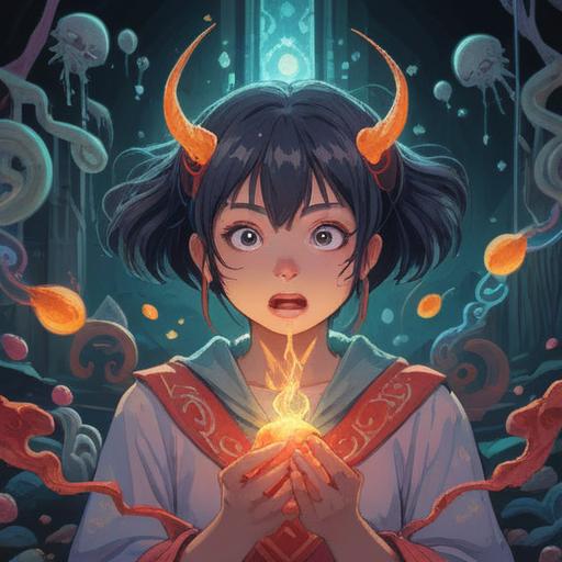 A serene and mystical illustration of a person experiencing a tickling sensation in their nose, surrounded by ethereal light and symbols of spirituality, soft pastel colors, a calm environment filled with floating orbs and gentle wind, subtle representation of energy flow, nature elements intertwined, a sense of awakening, tranquil atmosphere, 4k