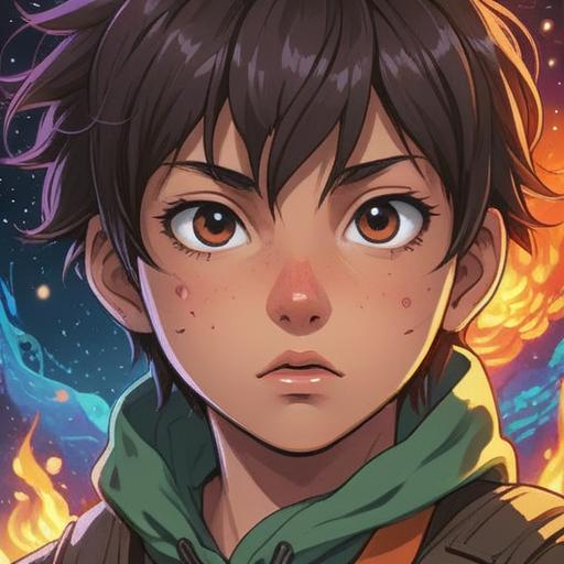 A close-up illustration of a young person with a small pimple on the tip of their nose, surrounded by a radiant aura, vibrant spiritual symbols, positive energy emanating, serene facial expression, warm and inviting background, nature elements like flowers and sunlight, mystical atmosphere, emphasizing growth and self-acceptance, 4k