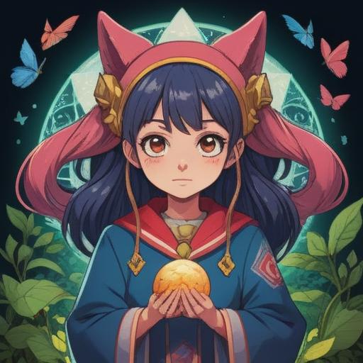 A whimsical illustration of a lucky charm designed to heal a pimple on the tip of the nose, featuring a cute, cartoonish representation of the charm, surrounded by soft, glowing light, cheerful colors, a serene and friendly atmosphere, playful details like sparkles and gentle floral patterns, enhancing the sense of positivity and healing, 4k