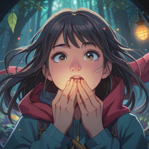 A mystical and introspective scene, a person gently touching a pimple near their nose, surrounded by ethereal light, symbolic representations of spiritual awareness, subtle hints of self-reflection and personal growth, serene expression, calming colors, mystical atmosphere, 4k