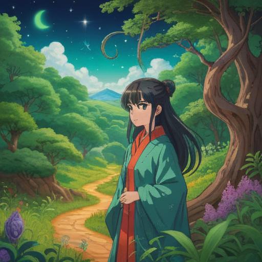 A serene landscape depicting the spiritual essence of nasal allergies, gentle swirls of vibrant energy surrounding a meditative figure, lush green nature symbolizing healing, soft light illuminating pathways, connection between body and spirit, ethereal atmosphere, harmonious balance, 4k