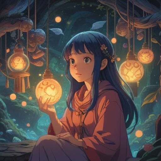 A whimsical illustration depicting a mystical scene, featuring a character looking thoughtfully at a tiny nose pick, surrounded by ethereal symbols and glowing energies, illustrating the concept of spiritual signs, vibrant colors, enchanting background, playful atmosphere, imaginative narrative, 4k