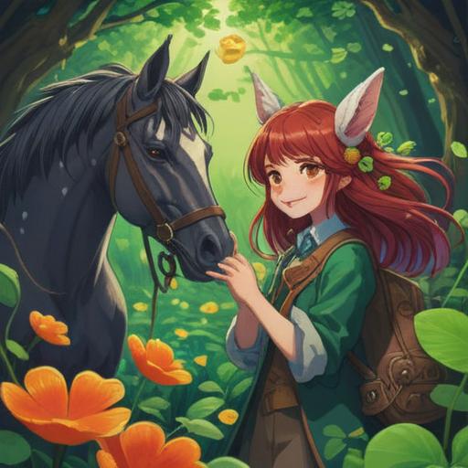 A whimsical illustration of a cheerful person with a large nose, surrounded by various lucky items like four-leaf clovers, horseshoes, and lucky coins, bright and vibrant colors, playful atmosphere, emphasis on the unique facial features, cartoonish style, dynamic composition, 4k