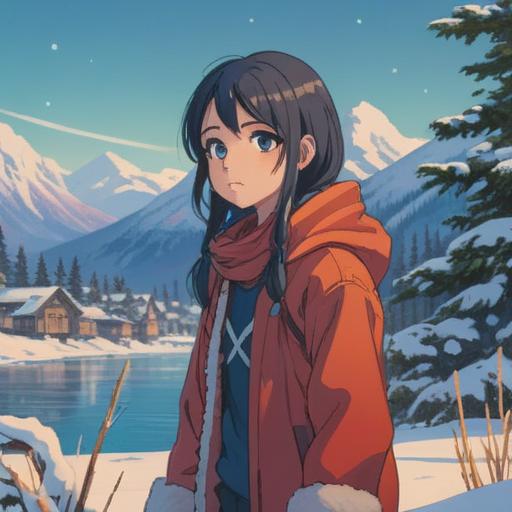 A serene winter scene, a person standing in the snow with a thoughtful expression, their breath visible in the cold air, a gentle aura surrounding them, subtle light illuminating their face, symbolic imagery of a cold nose, representing spiritual awareness, nature in the background, soft snowflakes falling, peaceful atmosphere, 4k