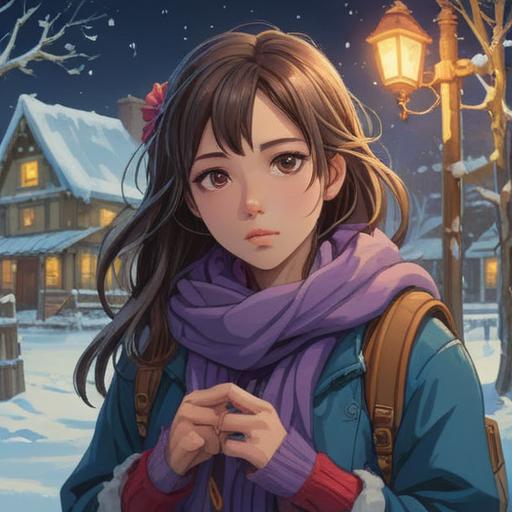 A mystical depiction of spiritual lucky items for cold noses, winter-themed, enchanted atmosphere, cozy accessories like warm scarves and gloves, symbolic representational elements such as crystals and charms, serene snowy landscape, vibrant colors, inviting and heartwarming scene, 4k