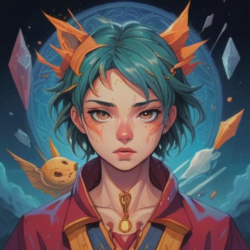 Spiritual significance of acne above the eyebrows, symbolic representation of emotional blockages, mystical aura surrounding the face, connection with intuition and wisdom, vibrant colors representing energy flow, clear skin in contrast to acne, serene expression conveying self-acceptance, ethereal background with soft lighting, harmonious balance between mind and spirit, 4k