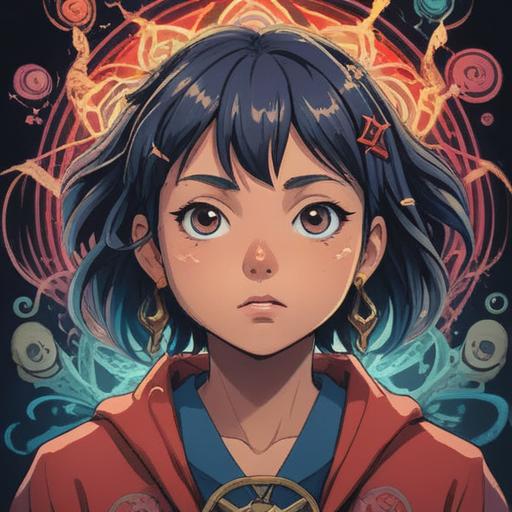 A detailed illustration of an individual with furrowed brows and a perplexed expression, surrounded by ethereal symbols representing spiritual signs, soft glowing light around their head, an aura of energy indicating heightened sensitivity, subtle but vibrant colors, mystical background elements like stars and moons, a serene yet intriguing atmosphere, 4k