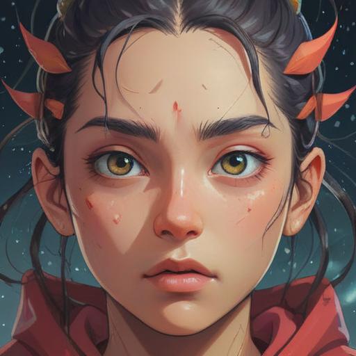 A close-up of a person's forehead highlighting a pimple at the brow, soft, ethereal light, the pimple radiating gentle energy, surrounded by symbols of spiritual awakening, peaceful aura, nature-inspired motifs, calming colors, delicate features, visual representation of positive spiritual signs, 4k