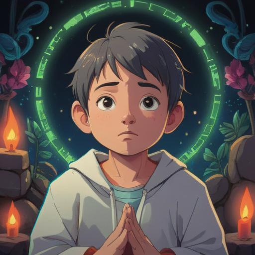 A serene and peaceful illustration depicting a person meditating with a white pimple on their forehead, surrounded by gentle glowing light, symbolic energy flow, nature elements like plants and flowers, a calming aura, spiritual growth themes, soft pastel colors, 4k