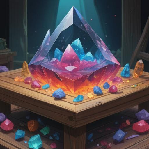 A serene and tranquil scene depicting the selection of crystals for balancing the mind, various colorful crystals spread out on a wooden table, soft natural light filtering through a window, gentle hands carefully examining each crystal, a peaceful indoor setting with plants in the background, rich textures, calming atmosphere, harmonious color palette, 4k