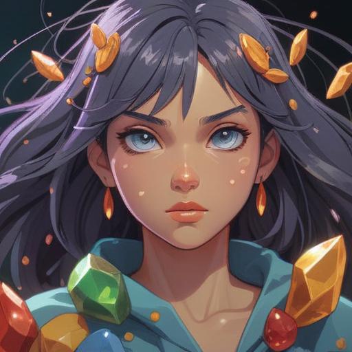 A beautifully arranged display of lucky stones designed to improve acne below the eyebrows, smooth textures, vibrant colors, natural healing properties, serene setting, subtle crystal reflections, inviting atmosphere, detailed gemstones, 4k