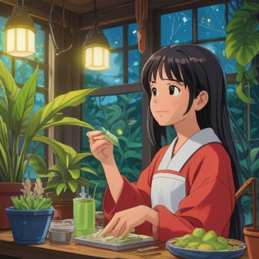 A serene lifestyle scene focusing on skincare routines, a young person applying a gentle cleanser on their face, surrounded by calming elements like plants and soft lighting, reflecting a healthy diet with fruits and water, an overall sense of relaxation and self-care, vibrant yet soothing colors, emphasis on clear skin and well-being, 4k