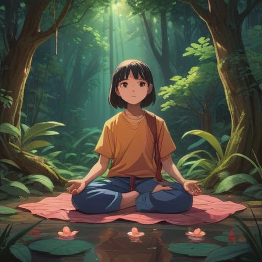 A serene and transformative scene representing the spiritual significance of releasing the victim mentality, warm light illuminating a figure in meditation, surrounded by nature, vibrant colors symbolizing growth and liberation, ethereal elements like flowing energy and gentle winds, calming atmosphere, reflecting on personal empowerment and self-discovery, 4k