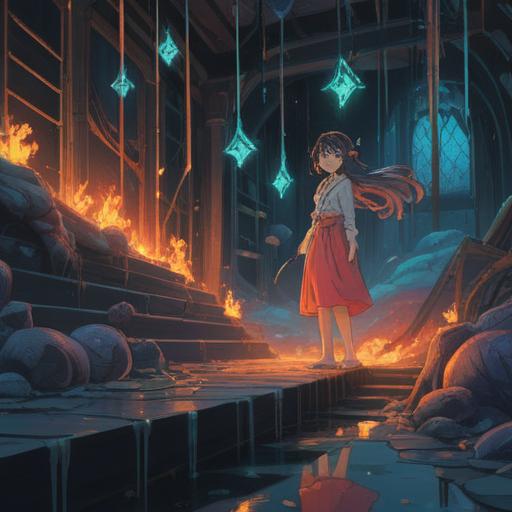 A serene and contemplative scene depicting a person surrounded by ethereal light, embodying victim mentality, introspective expression, mystical symbols floating around, soft glow, nature elements like gentle trees and flowing water in the background, a blend of light and shadow, 4k