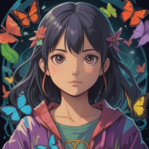 A lucky item symbolizing transformation from criticism to positivity, a mystical charm with vibrant colors, surrounded by uplifting symbols like butterflies and rainbows, set in a serene environment, showcasing a person embracing their new fortune, conveying hope and resilience, enchanting atmosphere, 4k