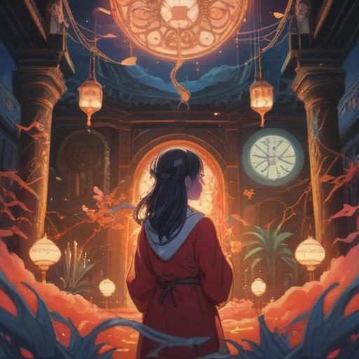 A surreal dreamscape depicting a woman surrounded by ethereal symbols of infidelity, soft glowing lights, haunting imagery, a mystical aura, a sense of caution in the air, intricate details such as fluttering butterflies and shadowy figures, a reflective atmosphere, deep emotions, vibrant colors, 4k