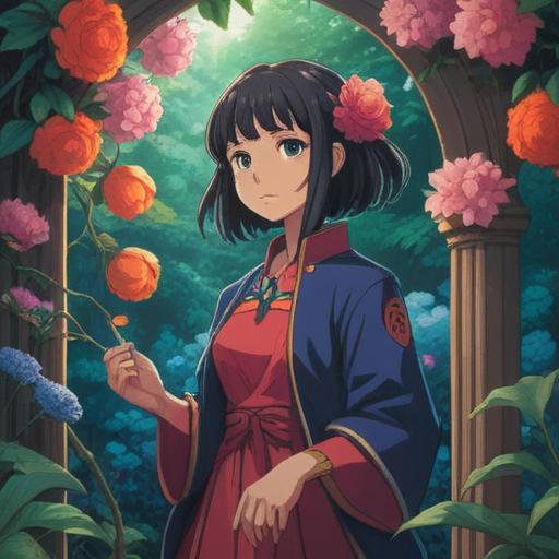 A serene illustration capturing the essence of self-discovery, vibrant colors symbolizing personal growth, tranquil environment with blooming flowers, a figure in meditation reflecting inner peace, ethereal light representing spiritual awakening, surrounded by gentle waves of energy, harmonious balance of nature and self, 4k