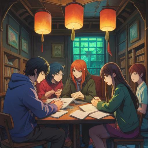 A visual representation of a meeting where diverse individuals gather to exchange ideas, vibrant environment, collaborative atmosphere, exchange of information, notebooks and digital devices in use, clear communication, diverse cultural backgrounds, composed and focused expressions, 4k