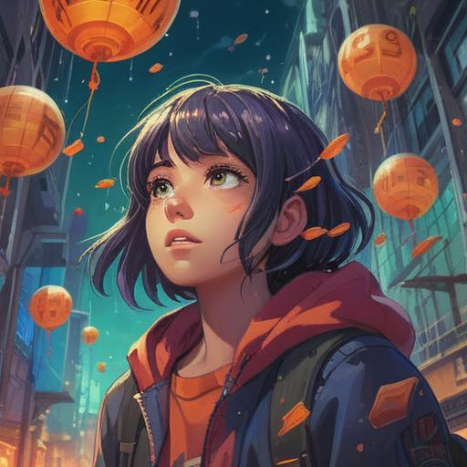 A surreal illustration depicting a person surrounded by numbers floating in the air, a look of indifference on their face, contrasting emotions represented by shadows in the background, colorful lucky numbers like 7 and 21 emphasized, a vibrant and chaotic atmosphere, symbolizing a sense of freedom and release, 4k