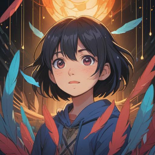 A serene scene depicting a person shedding tears, surrounded by ethereal light, symbolic signs floating around, like feathers and shimmering orbs, indicating spiritual awakening, tranquil atmosphere, mix of gentle colors, deep emotional resonance, nature backdrop, 4k