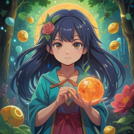 A whimsical illustration of a lucky charm that transforms tears into happiness, vibrant colors, sparkling details, a joyful character holding the charm, magical aura around the charm, serene background with soft clouds and rainbows, emotional expressions, fantasy-inspired elements, 4k