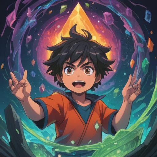 A vibrant illustration of a lucky crystal, glowing with positive energy, surrounded by swirling negative energy dissipating around it, a mystical landscape in the background, sparkling light effects emanating from the crystal, a sense of balance and harmony, intricate details on the crystal surface, a contrast between dark and bright colors, 4k