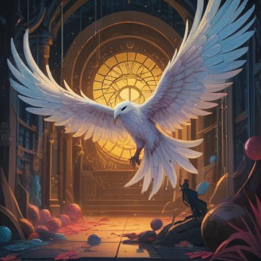 A spiritual representation of feeling caught in a dilemma, serene surroundings, ethereal light illuminating the scene, symbolic signs like feathers and orbs, dual pathways diverging, clouded sky hinting at confusion, peaceful yet contemplative expression, mindfulness in nature, 4k