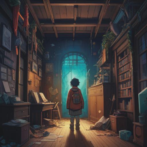 A thought-provoking conceptual illustration, depicting the theme of antinatalism and self-reconstruction, a solitary figure reflecting in a surreal landscape, fragmented mirrors symbolizing identity, ethereal light illuminating paths of introspection, emotional depth conveyed through expressions, intricate details in the environment, conveying a sense of existential exploration, 4k