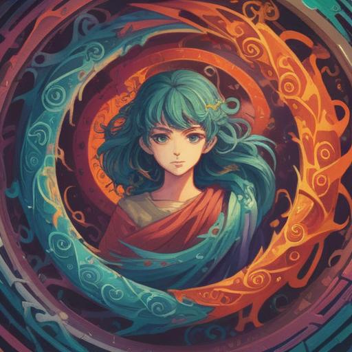 A serene and mystical illustration, depicting a clockwise spiral pattern symbolizing spiritual guidance, soft ethereal light, gentle flowing lines, harmonious colors, elements of nature surrounding the spiral, a sense of peace and enlightenment, inviting atmosphere, representing positive signs and spiritual insights, 4k