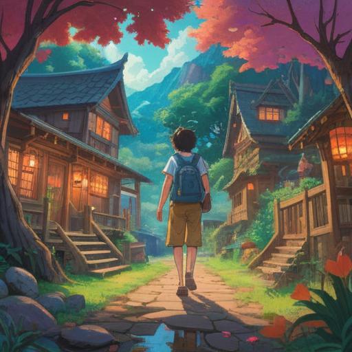 A serene and calming illustration depicting various