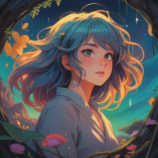 A serene dreamscape featuring a person gently cutting their hair, symbolic of transformation and renewal, ethereal light illuminating the scene, surrounded by soft clouds, representing the subconscious mind, delicate butterflies fluttering nearby, embodying change and freedom, tranquil atmosphere, introspective expression, 4k