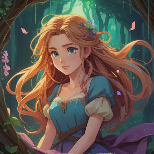 A spiritual lucky item representing tangled hair, intricate design, mythical symbols, ethereal glow, elements of nature intertwined with hair strands, calming colors, enchanting atmosphere, mystical aura, 4k