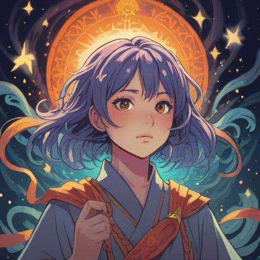 A serene illustration depicting an individual dyeing their hair, surrounded by ethereal light, symbolic spiritual signs in the background, soft pastel colors, calming atmosphere, vibrant hair hues, attention to detail in the character's expression, spiritual elements like chakras and aura, 4k