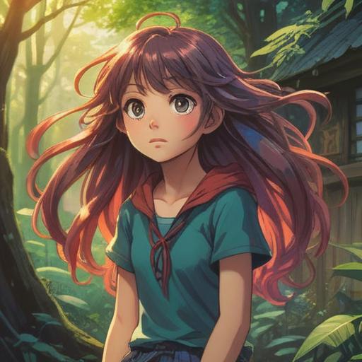 A captivating illustration showcasing the beauty of unwashed hair, natural textures, carefree attitude, soft sunlight filtering through, highlighting the shine of the hair, surrounded by lush greenery, relaxed and confident posture, playful elements, serene atmosphere, 4k