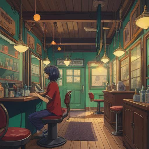 A person holding a lucky charm before getting a haircut, vibrant colors, soft lighting, a feeling of anticipation, a cozy salon environment, various hair tools in the background, a hint of nervousness in their expression, symbolic elements representing good luck, 4k