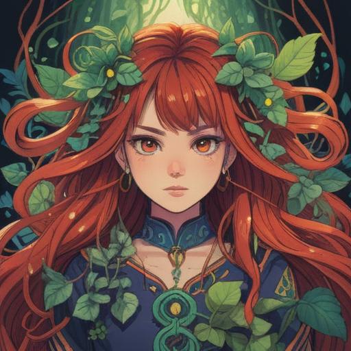 A vibrant and whimsical illustration of a lucky charm symbolizing positive hair growth, featuring intricate designs of plants and hair intertwined, colorful and cheerful elements, magic sparkles surrounding the charm, representing hope and beauty, a joyful atmosphere, dynamic composition, 4k