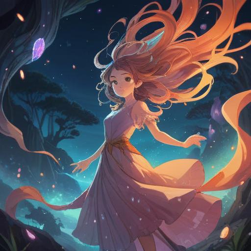 A serene and mystical scene depicting flowing hair with a soft, ethereal glow, representing the spiritual signs of positivity, delicate strands dancing in the wind, surrounded by a tranquil natural setting, gentle light filtering through trees, a sense of peace and harmony, vibrant colors, engaging composition, 4k