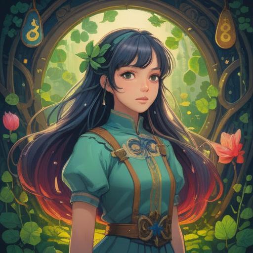 A surreal dreamscape featuring a person experiencing hair loss, surrounded by symbols of luck such as four-leaf clovers, horseshoes, and shiny coins, dreamlike atmosphere, soft focus, vibrant colors, whimsical details, ethereal lighting, representing hope and renewal, 4k