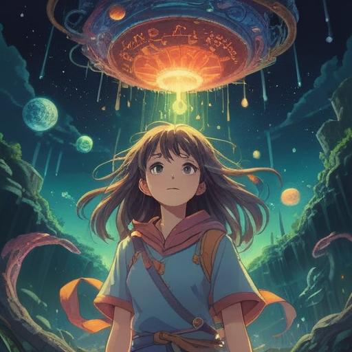 A serene scene depicting a person with beautiful hair, surrounded by ethereal light, mystical symbols gently floating in the air, an aura of tranquility, vibrant colors, soft glow, spiritual energy, nature backdrop with blooming flowers and trees, capturing a moment of introspection and connection to the universe, 4k