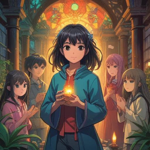 A serene illustration depicting a spiritual person embodying the essence of being agreeable and charming, surrounded by a diverse group of friends, ethereal light emanating from their heart, symbolizing harmony and connection, lush nature in the background, vibrant colors illustrating positive energy, soft expressions highlighting kindness and empathy, peaceful and uplifting atmosphere, 4k