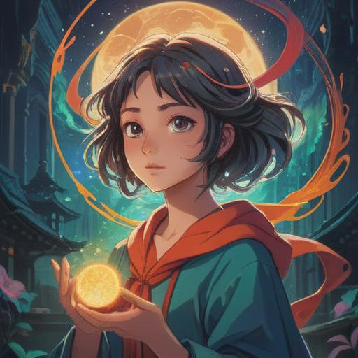 A serene portrait of a person with flawless skin, ethereal glow, mystical aura surrounding them, symbols of spirituality in the background, harmonious colors, gentle light illuminating their features, expressive eyes reflecting inner wisdom, peaceful atmosphere, 4k