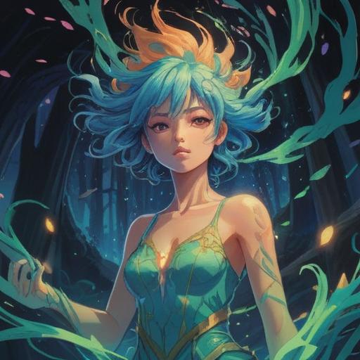 A spiritual illustration depicting signs of skin irritation, soft glowing aura, symbolic representations of energy imbalance, mystical nature elements, serene environment, gentle light filtering through leaves, calm and introspective atmosphere, vivid colors highlighting the contrast of inner turmoil and outer beauty, 4k